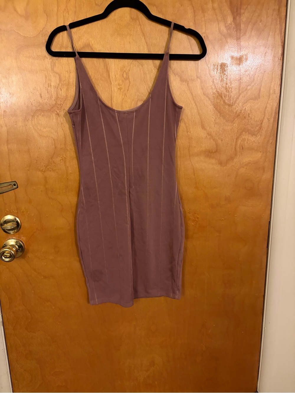 Mauve Bodycon Slip Dress - Spaghetti Strap